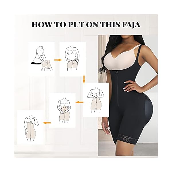 FeelinGirl-Shapewear-for-Women-Tummy-Control-Fajas-Colombianas-Body-Shaper-for-Women-Zipper-Open-Bust-Bodysuit-Waist-Trainer FeelinGirl Shapewear for Women Tummy Control Fajas Butt Lifter Open Bust Bodysuit Zipper Full Body Shaper Black L