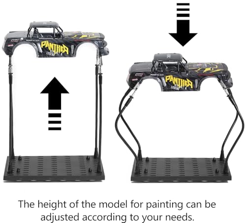 4PCS Heavy Duty Bendable Alligator Clip Sticks with Large Model Painting Stand Base, Model Car Paint Stand Holder,Hobby Model Kit Tools Makes Airbrushing and Spray Painting Easy