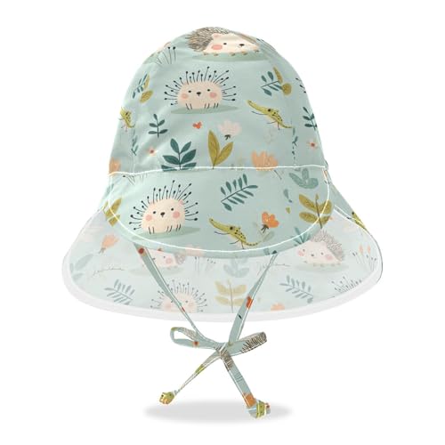 Safari Cartoon Hedgehog Baby Beach Hat Baby Boys' Summer Hat Girl Sun Protection Large Brim Travel Essentials