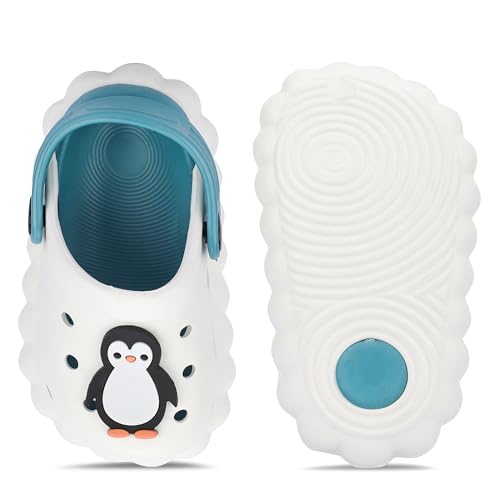 Image of GLJ Little AngelToddler Clogs Slippers, 12 Months to 3 Years, Baby Boy, Waterproof, Lightweight, Cute Cartoon Penguin Design