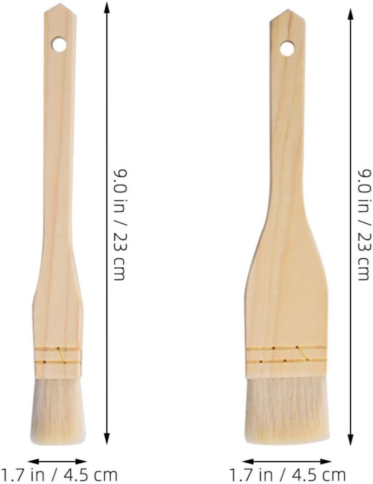 4pcs Wooden Handle Pastry Basting Brushes with Wool Bristles for Baking and Bbq Cooking, Spread Oil Evenly with Convenient Storage Kitchen Oil Brushes