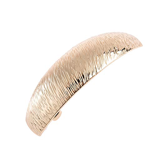 JinYu Hair Clips for Women Ladies, Simple Fashion Metal Hair Clips French Styles Hair Barrettes for Medium and Thick Hair, No Slip and Durable Automatic Clasp (Gold)