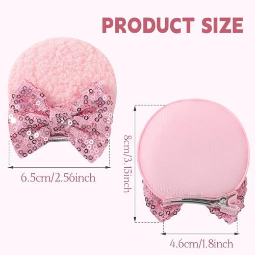 Choicbaby 6 PCS Hair Bow for Gilrs Mouse Ears Sequin Clips Polka Dot Bow with Alligator Clip Mice Ears Hair Bows Barrettes Princess Cosplay Hair Accessories for Baby Girls Toddlers Infant Fine Hair - Image 4