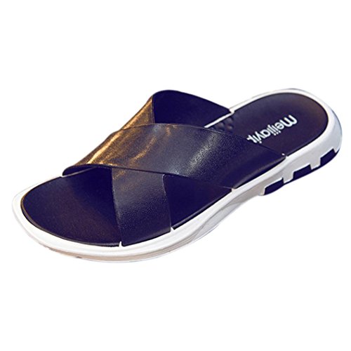 Zapatillas de Casa para Hombre ?? Yesmile Moda Chanclas de Playa de Hombres Verano Zapatos Casuales con Suave Suela Antideslizante Chancletas de Baño (40, Negro)
