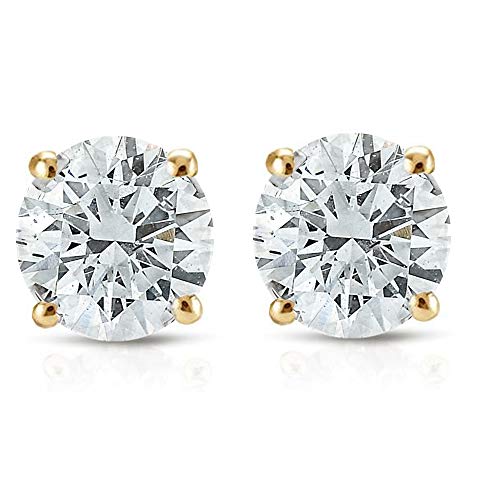 1/2Ct Diamond Studs 14K Yellow Gold #TOP1