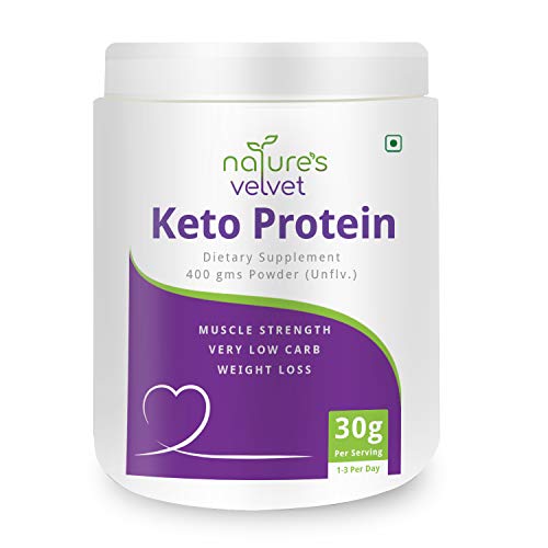 Image of Nature's Velvet Keto Protein Powder,Keto Diet supplement, Low carb Proteins 400grams Unflavoured