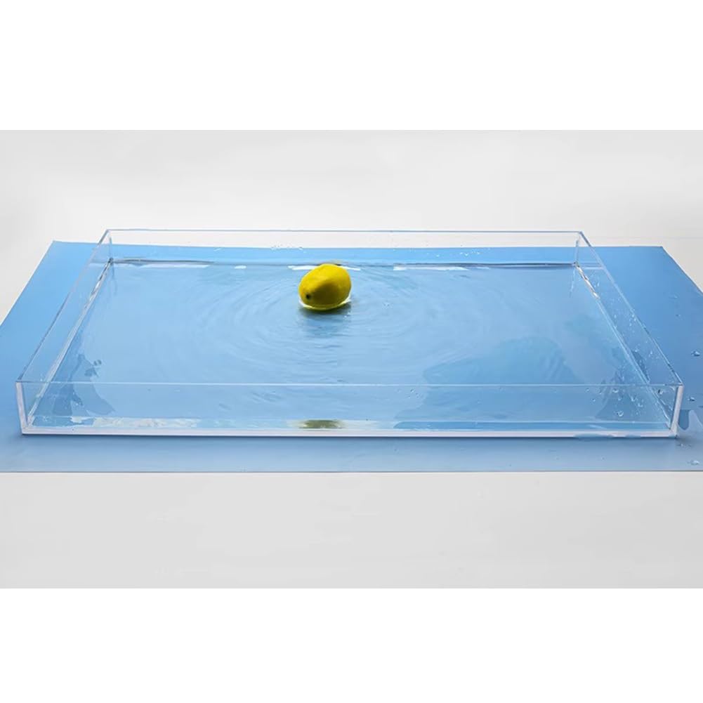 Rygcrud Acrílico Bandeja De Exposición Atrezzo, Estudio Fotográfico Fotografía Tanque De Agua Poco Profunda, Mesa De Productos Fotografía Shooting para Publicidad Cosmética(60x60x10 cm)