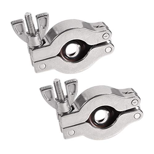 Sourcingmap 2 Pcs Vacuum Clamp 41mm X 20mm KF16 Single Pin Clamp Wing Nut W Center Ring for Ferrule TC, 41mm x 20mm(2Pack)