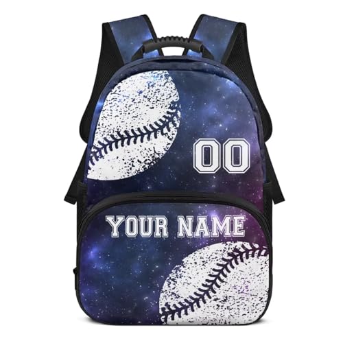 Forchrinse Boys Customized Baseball Backpacks Ages 8-10 Elementary School Bag Galaxy 17 Inch Bookbags Large Capacity Camping Book Bag Back to School Supplies - Main Image