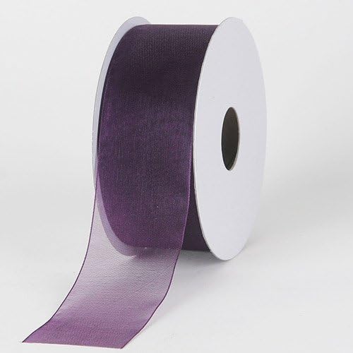 Plum Sheer Organza Ribbon 1-1/2 inch 25 Yards