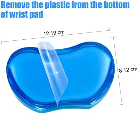 JIKIOU Gel Mouse Wrist Support with Soft Silicone - Cool Mouse Wrist Rest Pad with Non Slip PU Base, Wrist Support Mat, Ergonomic, Heart-Shaped (Blue)