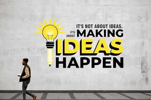 Image of Creative Teamwork Think Idea Innovate Office - Inspirational - Motivational - Quotes - Wall Sticker for Kids Room, Living Room, School, Library (Size - 60CM X 91CM)