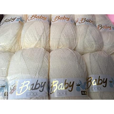 5 x 100g Woolcraft Babycare Baby Yarn , Wool , DK Double Knit Cream (Oyster 613) Cover