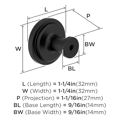 Amerock Faircrest 1-1/4 inch (32mm) Diameter Matte Black Cabinet Knob, BP37460MB by Amerock - Image 5