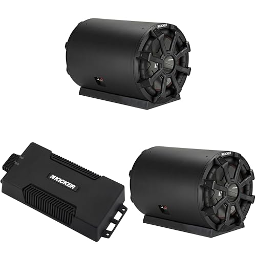 Kicker 48PXA6001 Weatherproof Powersport Mono Amp & (2) 8