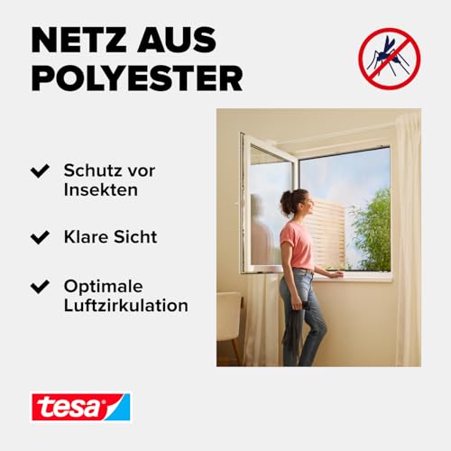 tesa Insect Stop Klett Fliegengitter Premium - 130 cm x 150 cm Anthrazit – Ansicht 6