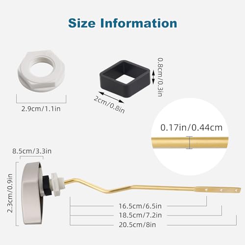 Image of iFealClear Metal Toilet Handle Replacement Compatible with TOTO THU068-CP Trip Lvr for St743S, St406 Soild Brass Toilet Tank Flush Lever, Side Mount Toilet Trip Levers, Brushed Nickel