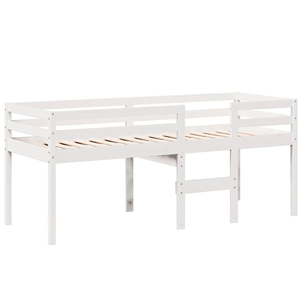 Letto a Soppalco con Tetto Bianco 90x200 cm in Legno di Pino,Letto a Soppalco,Letto Soppalco,Letto a Soppalco,Struttura Letto,Letto a Soppalco con Tetto -3282093