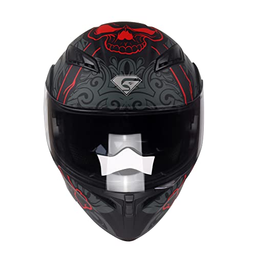Kypara Motorcycle Dual Visor Flip Up Modular Full Face Helmet With Dot Certification Of Impressionism (Lucifer, L) #TOP2