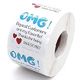 Littlefa 1.5” Repeat Customers are My Favorite Thank for Being Awesome Stickers,Bakeries Sticker,Handmade Sticker,Small Business Stickers,Gift Bags Packaging 500 PCS