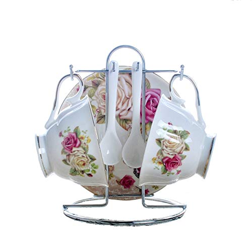 Porcelain Tea Cup and Saucer Coffee Cup Set with Saucer and Spoon