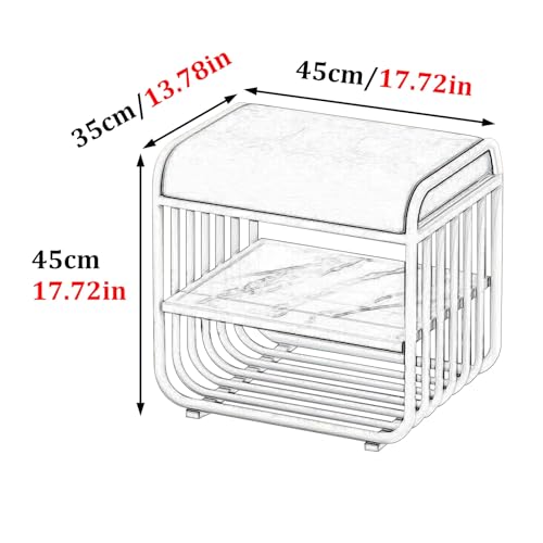 Meuble étagère à chaussures en fer vert avec coussin de 45 cm - 4