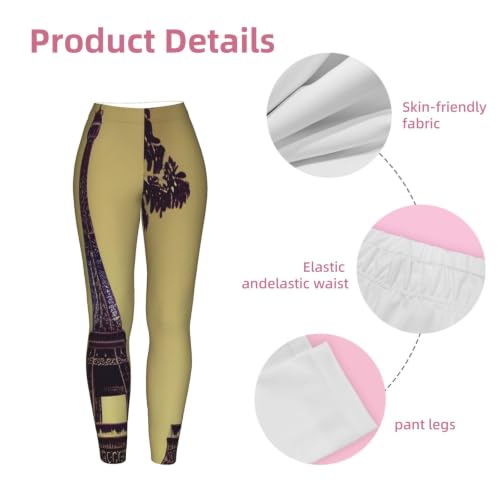 Leggings elásticos de mujer con estampado de París de alta densidad 7