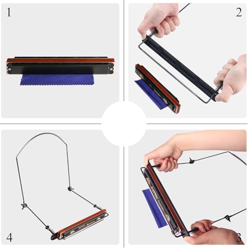 Image of Mozart 24 Hole Harmonica Mouth Organ Harp Holder Black | Adjustable Neck Holder Stand for Hands Free Playing | Ideal for Guitarists Singers and Musicians