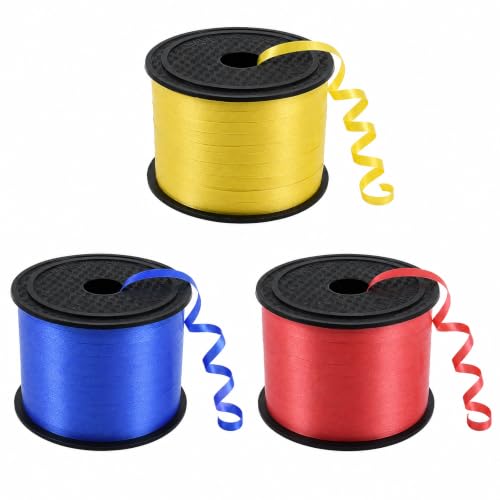 TONIFUL Yellow Red Blue Curling Ribbon Balloon String Gift Wrapping Decor