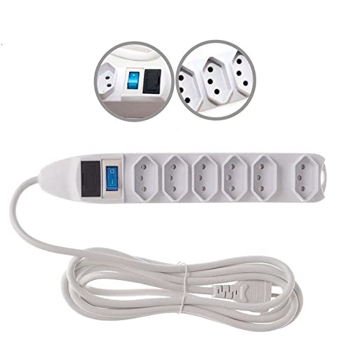 Extensão Elétrica 6 Tomadas Com Fusível Cabo 5 Metros