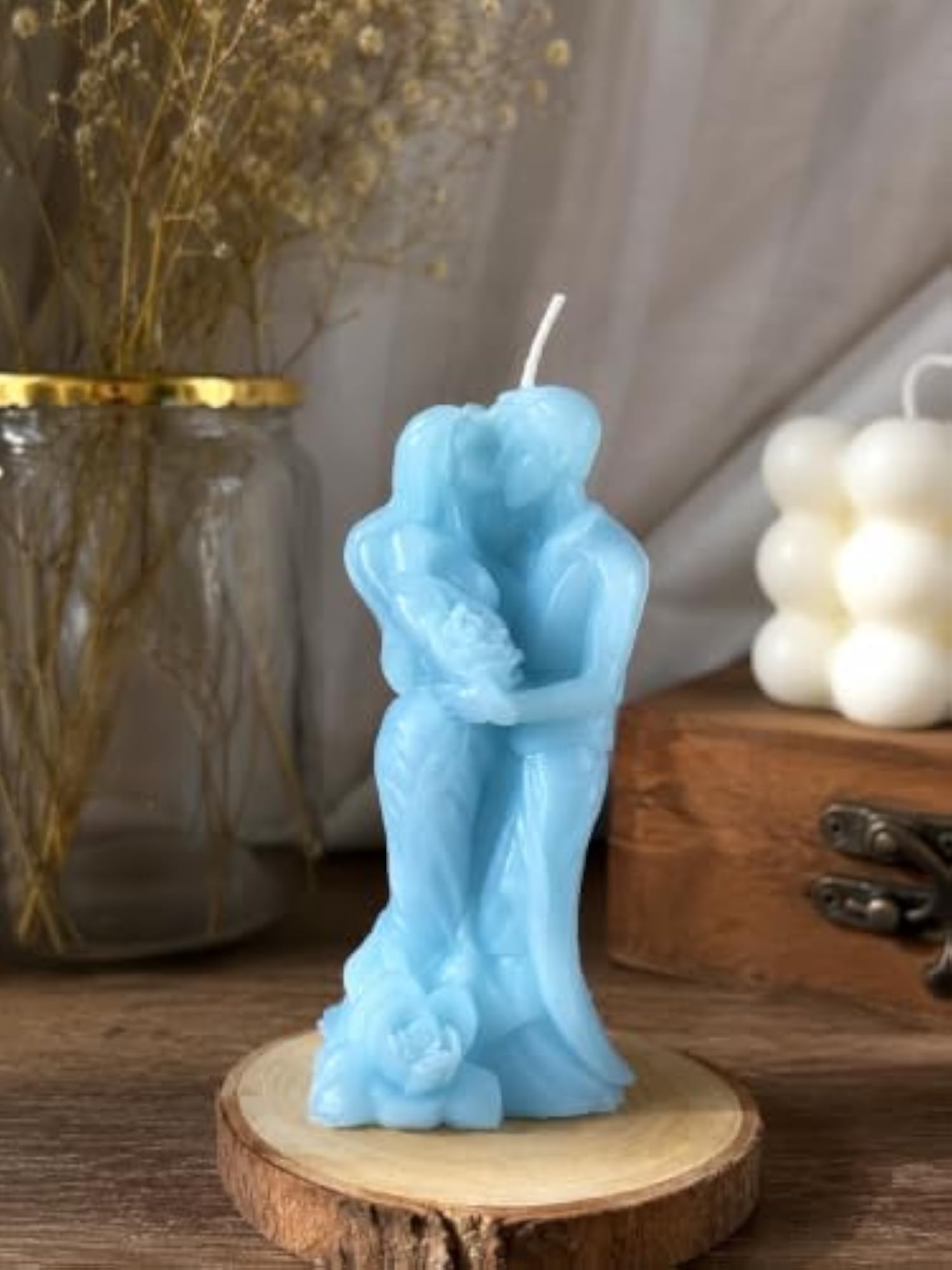 Romantic Couple Candle, Light Blue, Thoughtful Gift