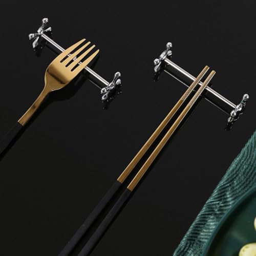 Miniatura 8 de Pretyzoom Soporte Para Palillos Y Cubiertos De Zinc Compacto Juego De 6 Descansos Para Mesa Cocina Restaurante Organizador Utensilios Cocina