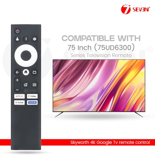 Image of 7SEVEN Compatible with Skyworth Google TV Remote Control Fit for UE7600 | UD7300 | Q6500A | E5500A Series 4K LED QLED FHD UHD Television Non-Voice Command - Match Keys Exactly with Existing Remote