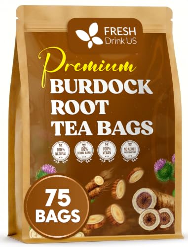 FreshDrinkUS, Premium Burdock Root Tea, 75 Count, Pure, Caffeine Free