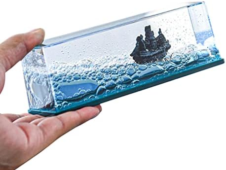 leryveo Cruise Ship Model | Unsinkable Cruise Ship Iceberg Model | Novelty Fluid Drift Bottle Floating Ship Desk Toy for Ocean Themed Party Supplies Decor