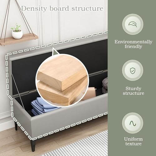 Descalzadora con Almacenaje, Banco Entrada Recibidor con Asiento, Banco Zapatero Moderno para Sala de Estar, Dormitorio, Pie de Cama(Orange,160CM) - imagen 5