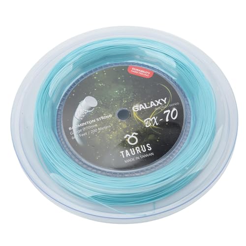 Jauarta POWERTI BX70 Badminton Rackets String High Elastic Nylon Badminton Racquet String 0.7mm Badminton String 200m Reel (Sky Blue)
