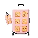 Cdkfxjy Luggage Cover and Luggage Tags for Travel Man Women,Washable,Anti-Scratch Suitcase Protector Covers Fits 22-25 Inch Luggage,Emotional Bread