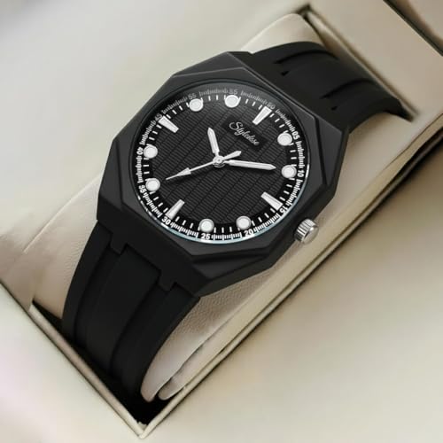Image of styledose Minimalist dial Softest Adjustable Silicon Belt Quartz Analog Wrist Watch for Men