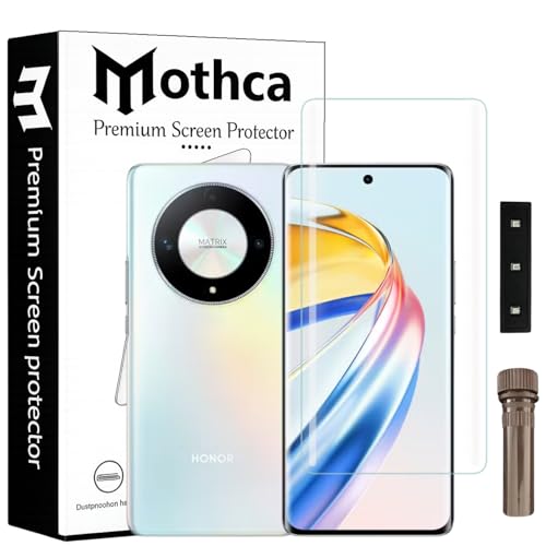 Image of Mothca Curved UV Tempered Glass Screen Protector for Honor X9B | Transparent | Pack of 1 | Full Screen Coverage with UV Installation Kit