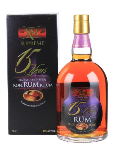 XM 15 ans - RHUM - 40% Alcool - GUYANE BRITANNIQUE - Bouteille 70 cl