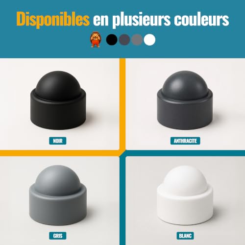Ajile – 20 Caches Écrous M10 - Clé 17 mm – Protège Écrou Et Vis – Capuchons Plastique Anthracites Résistants – Cache Vis Décoratif, Protection Anti-Rouille Décorative - Bricolage - Fabrication Europe – vue 5