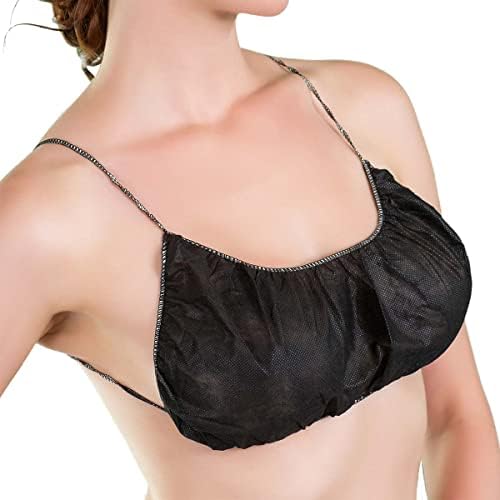 Disposable Bras - Appearus Spa Bra Top Brassieres Underwear for Spray Tanning and Body Treatments, Black