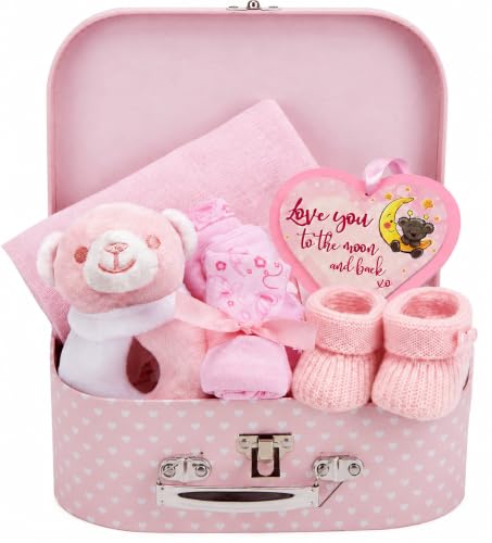 Image of Baby Box Shop Baby Girl Gift Hamper - Newborn Essentials in Keepsake Box