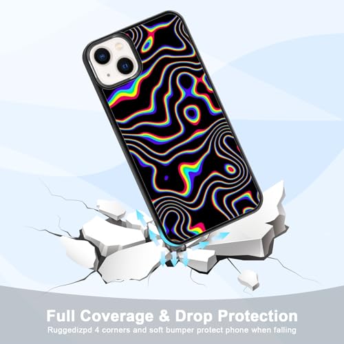 MMYAJT Trippy Phone Case Fit for iPhone 14 Plus — TPU Shockproof Designed Psychedelic Aesthetic Art Wave Phone Cover Gift for Boy Girl Men Women by MMYAJT - Used condition - Image 3