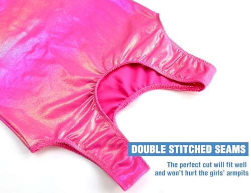 Image of TENVDA Leotards for Girls Gymnastics Kids Children Biketard With Shorts Sparkly Unicorn Dance Unitards(Multiple Colors)