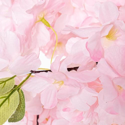 Künstliche Kirschpflanze mit 4 PVC-Stämmen in Kirschrosa, 160 x 30 x 30 cm