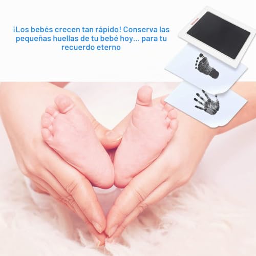 Miniatura 4 de Kit Huella Bebe,4 Tarjetas De Impresión Y 2 Plantillas,Kit De Huellas Bebé Pie Y Manos Almohadillas De Tinta,No Tóxicas,No Se Mancha,Kit Huella Del Mascota,Regalos Originales Para Bebes Recien Nacidos
