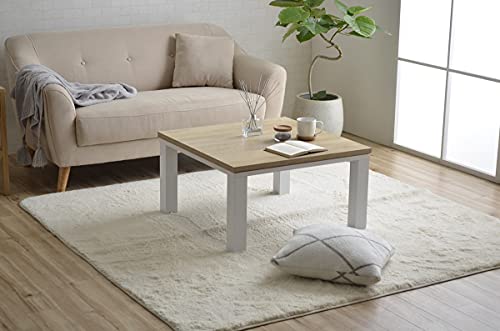 イケヒコ テーブル こたつ ヴィンテージ ホワイト/ナチュラル 約70×70cm ビンテージ ロー ひとり 家具 1人 正方形 新生活 カジュアル #9848027