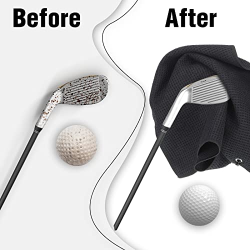 3 Pcs Golf Towel 16" X 16" Microfiber Waffle Pattern Golf Towels And 2 Pcs Golf Club Brush With Club Cleaner Golf Divot Tool Accessories For Golf Bags For Men #TOP4